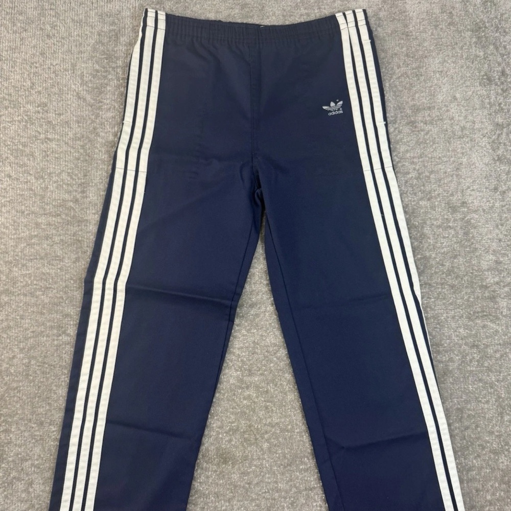 Vintage 80s Adidas Track Pant Mens Small (28-30) Navy Retro Joggers